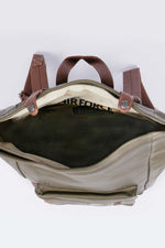 Dark khaki leather aviator backpack - Image n°2
