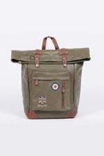 Dark khaki leather aviator backpack - Image n°4