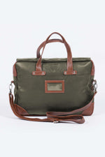 Dark khaki leather aviator-style shoulder bag - Image n°3