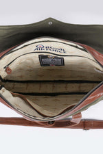 Dark khaki leather aviator-style shoulder bag - Image n°4