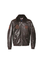 Dark brown sheepskin aviator jacket by Redskins, slim fit. - Image n°10