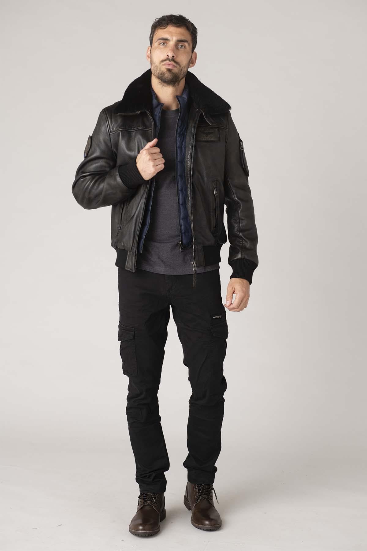 Redskins' RAFAL YCON: patinated lambskin, ribbed trims, shearling. - Image n°5
