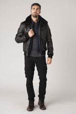 Redskins' RAFAL YCON: patinated lambskin, ribbed trims, shearling. - Image n°5