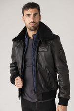 Redskins' RAFAL YCON: patinated lambskin, ribbed trims, shearling. - Image n°9