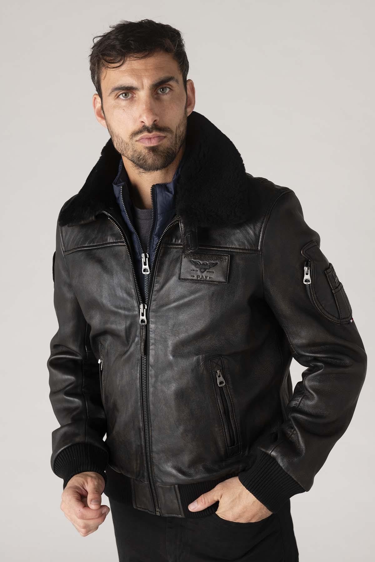 Redskins' RAFAL YCON: patinated lambskin, ribbed trims, shearling. - Image n°3