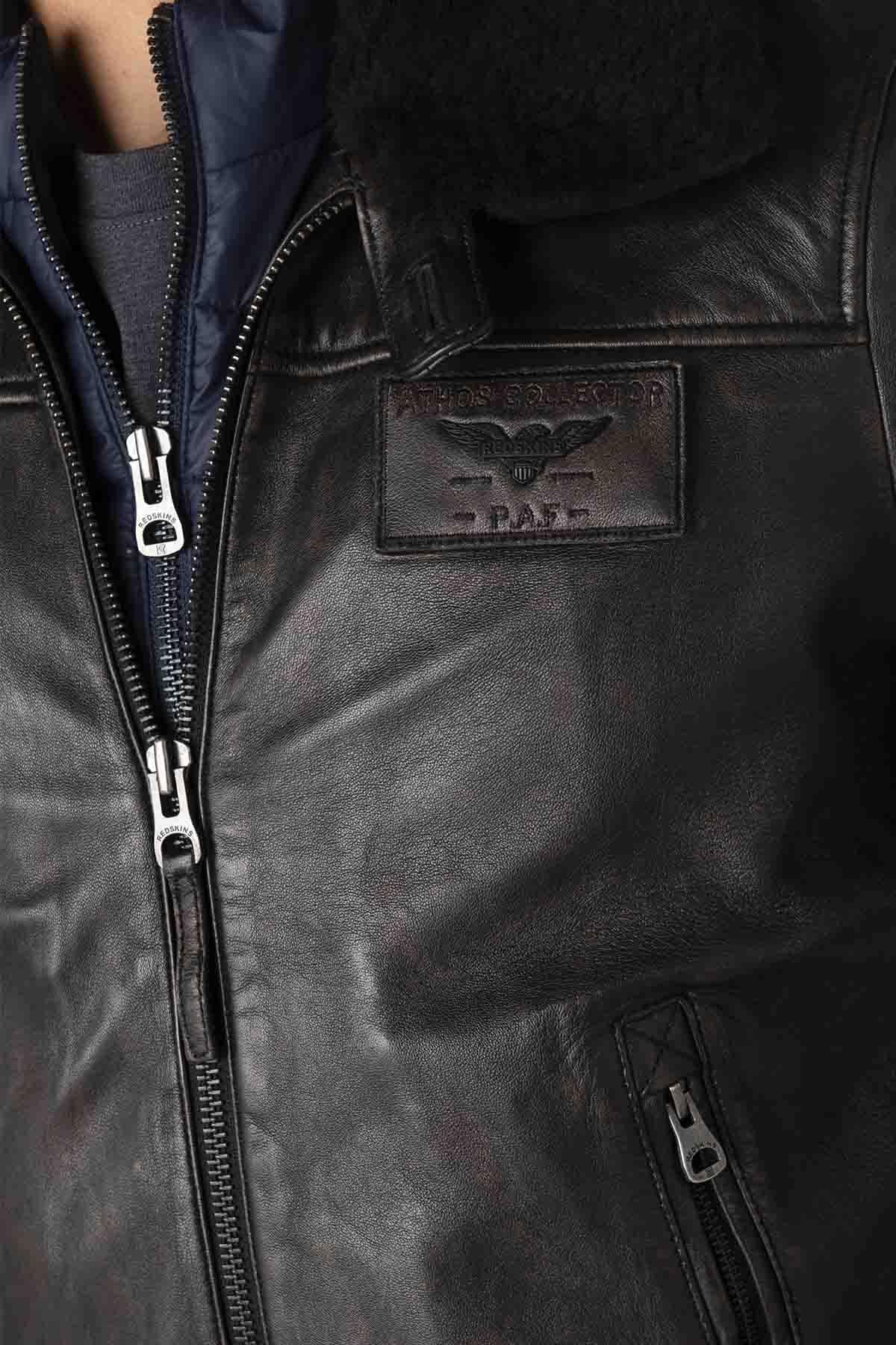 Redskins' RAFAL YCON: patinated lambskin, ribbed trims, shearling. - Image n°8