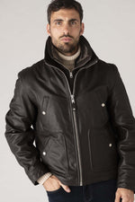Schott's LC8100W23: brown cowhide, shirt collar, vegan-fur trim. - Image n°6