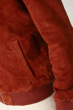 Rust-hued suede goatskin jacket with a velvety finish and regular fit. - Image n°4