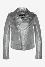 Schott's silver lambskin Perfecto: slim, bold, and timelessly rock. - Image n°1