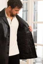 Mid-length lambskin jacket - Image n°4