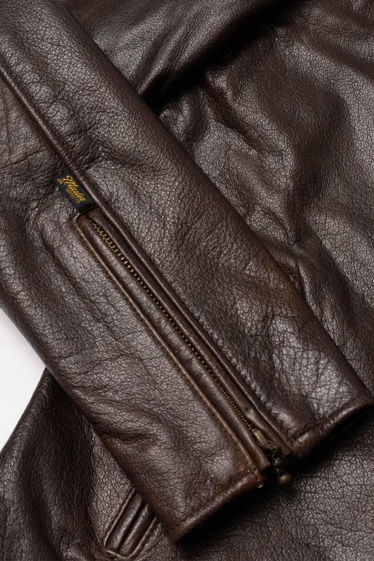 DAYTONA RUST: rust-hued buffalo leather, slim cut, lined for bikers. - Image n°13