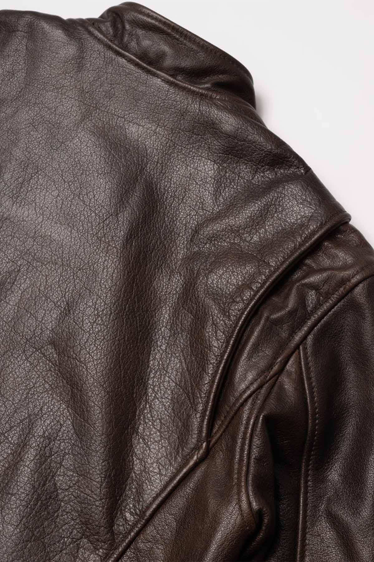 DAYTONA RUST: rust-hued buffalo leather, slim cut, lined for bikers. - Image n°14