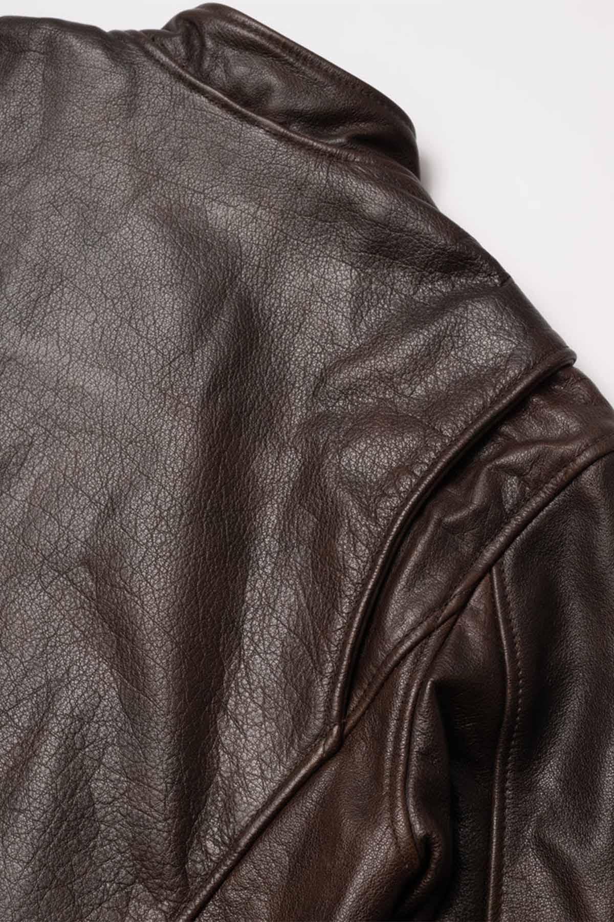 DAYTONA RUST: rust-hued buffalo leather, slim cut, lined for bikers. - Image n°14