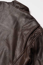 Quality leather jacket with vintage biker collar - Image n°14