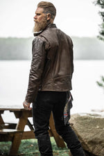 DAYTONA RUST: rust-hued buffalo leather, slim cut, lined for bikers. - Image n°2