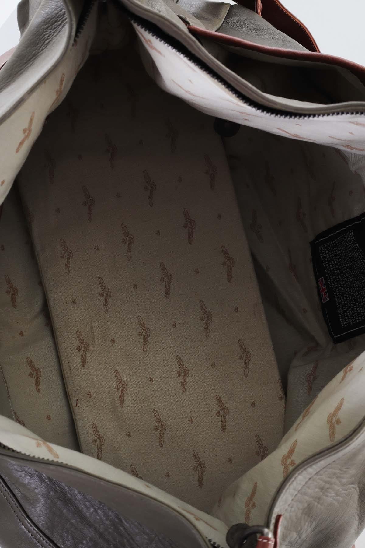 72h travel bag in dark khaki leather - Image n°5