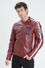 Bold red sheep leather jacket, slim-fit. Soft, durable, and sharp. - Image n°3
