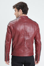 Bold red sheep leather jacket, slim-fit. Soft, durable, and sharp. - Image n°4