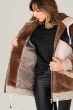 Women's oversized multicolor merino fur jacket - Image n°5