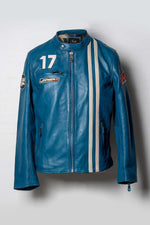 Soft, lightweight Ocean Blue sheepskin jacket inspired by Jarier. - Image n°6