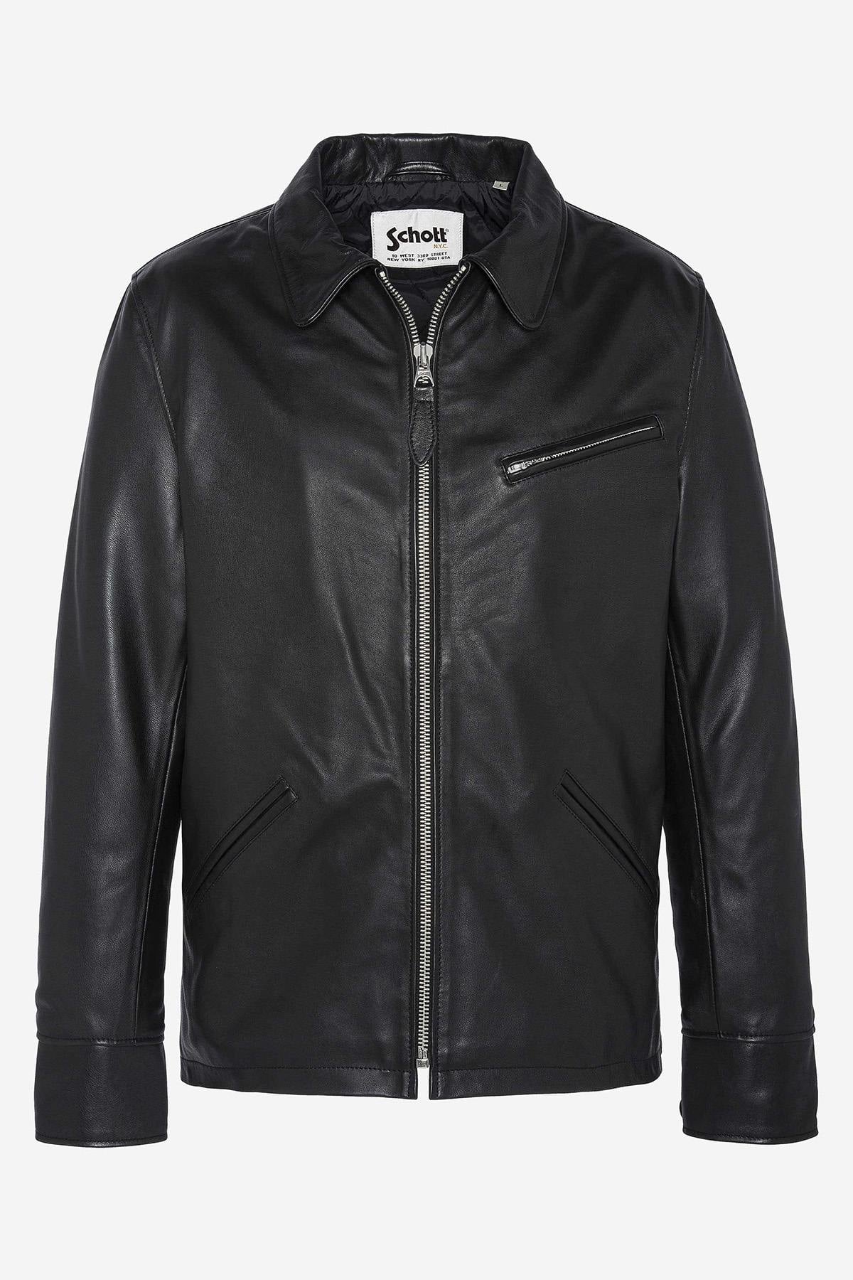Schott's LC9521D: a refined black cowhide jacket for effortless style. - Image n°6