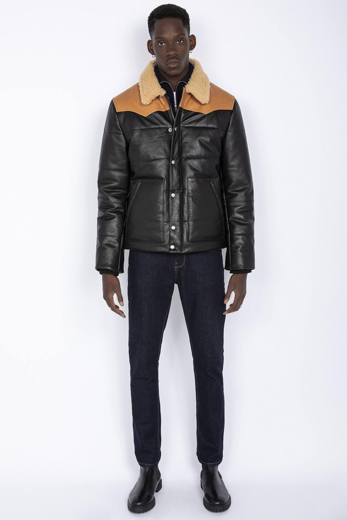 Schott's LCDAYTON: vachetta leather and shearling for winter warmth. - Image n°5