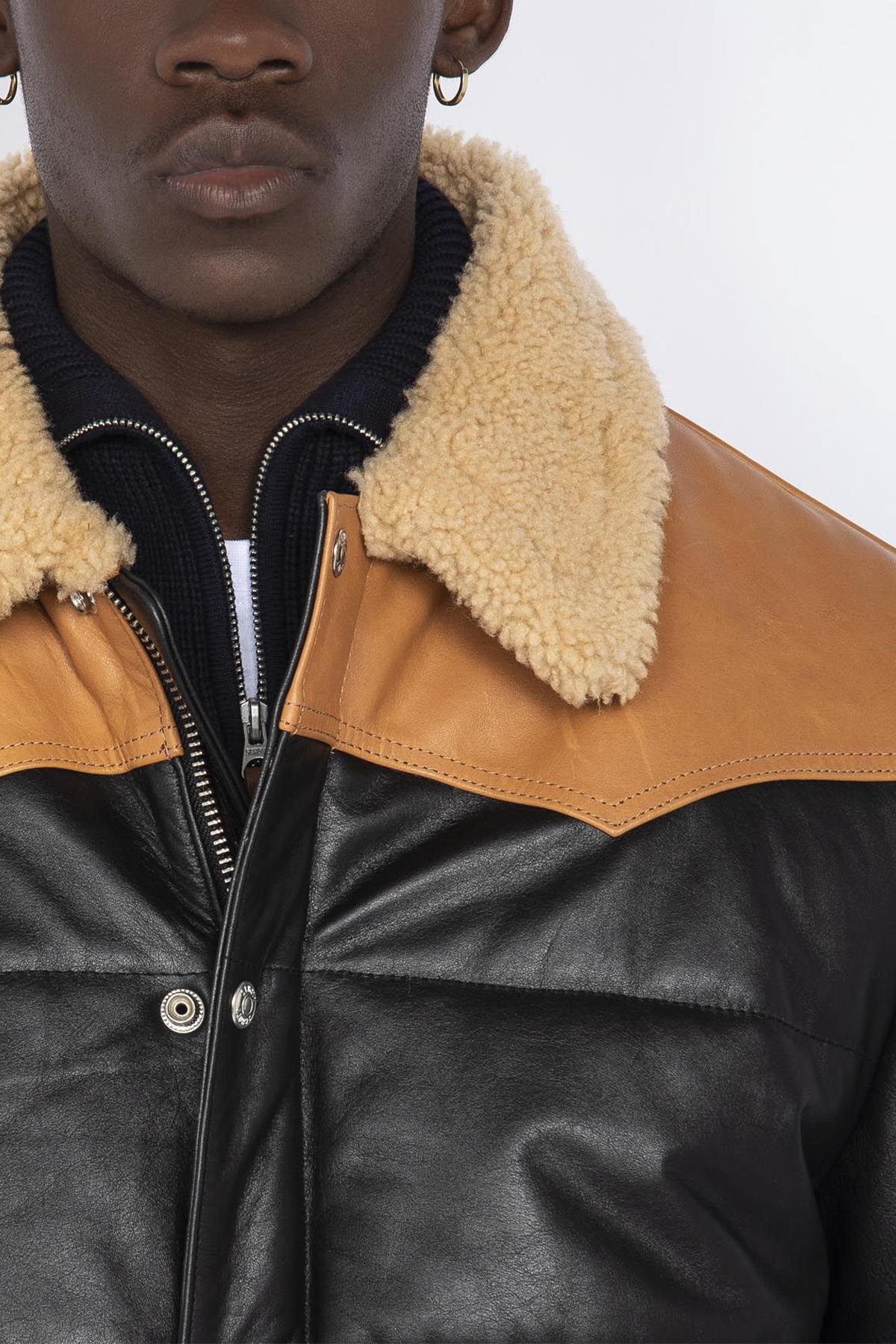 Schott's LCDAYTON: vachetta leather and shearling for winter warmth. - Image n°2