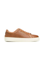 Cognac leather sneakers for men - Image n°4