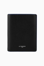 Augustin vertical wallet in black grained leather - Image n°2