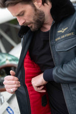 RAF navy sheepskin jacket. Soft leather, removable Thinsulate lining. - Image n°2