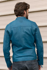 Soft, lightweight Ocean Blue sheepskin jacket inspired by Jarier. - Image n°3