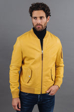 Yellow lambskin jacket, slim fit. Redskins x Patrouille de France. - Image n°3
