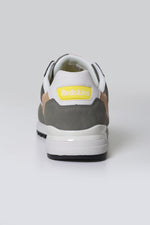 Khaki white beige leather sneakers - Image n°5