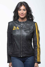 Black sheep leather jacket inspired by the 1959 24 Hours of Le Mans. - Image n°3