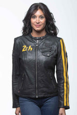 Black sheep leather jacket inspired by the 1959 24 Hours of Le Mans. - Image n°3