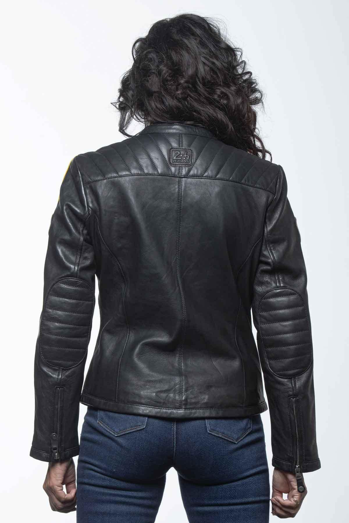 Black sheep leather jacket inspired by the 1959 24 Hours of Le Mans. - Image n°4