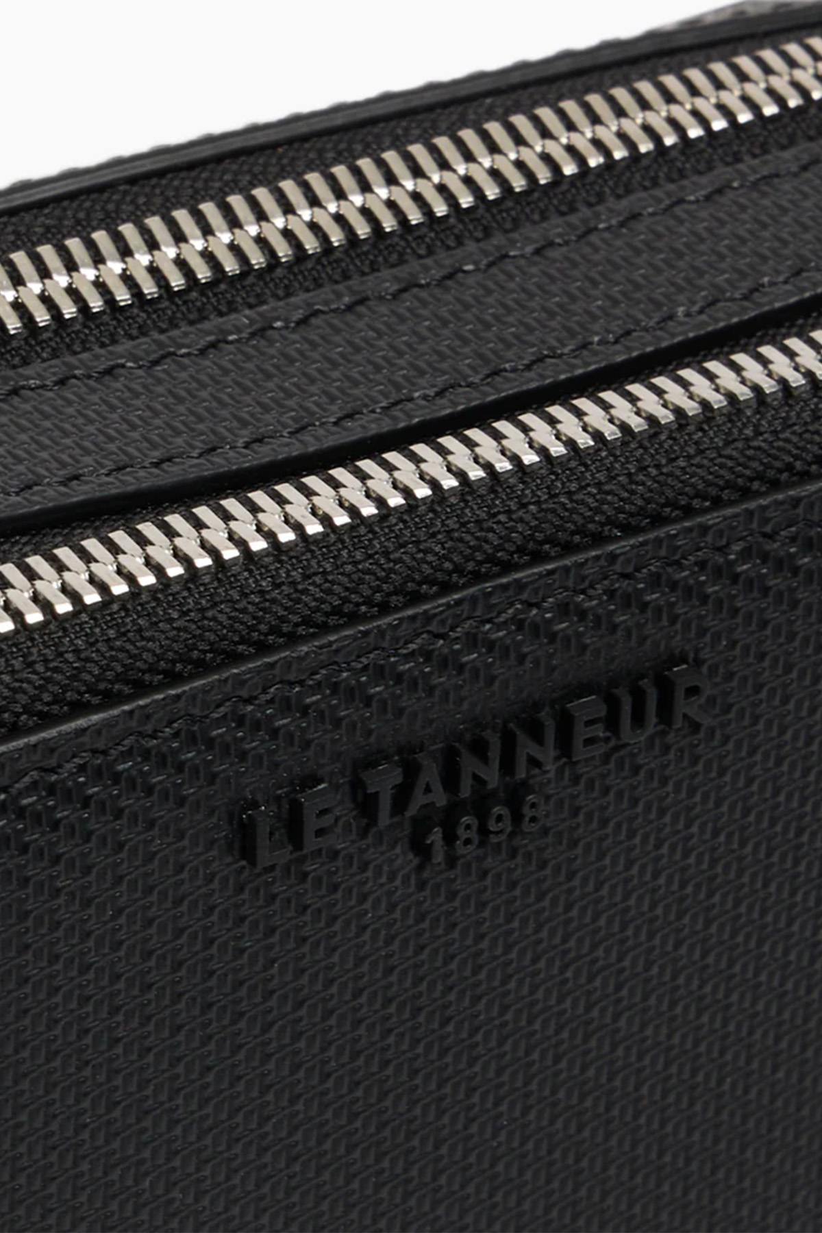Stylish black leather shoulder bag for men - Image n°4