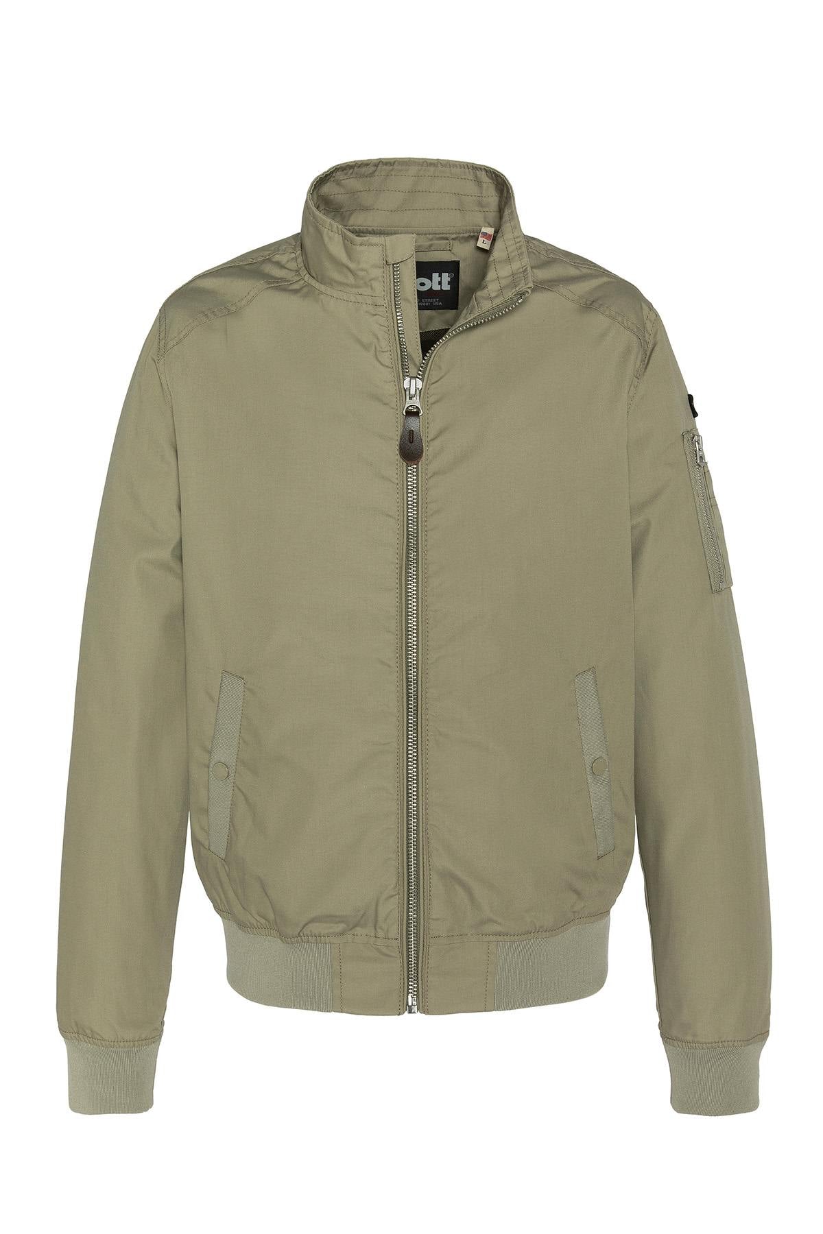 Schott Kenny bomber: sage khaki fleece, MA-1 pocket, ribbed trims. - Image n°9