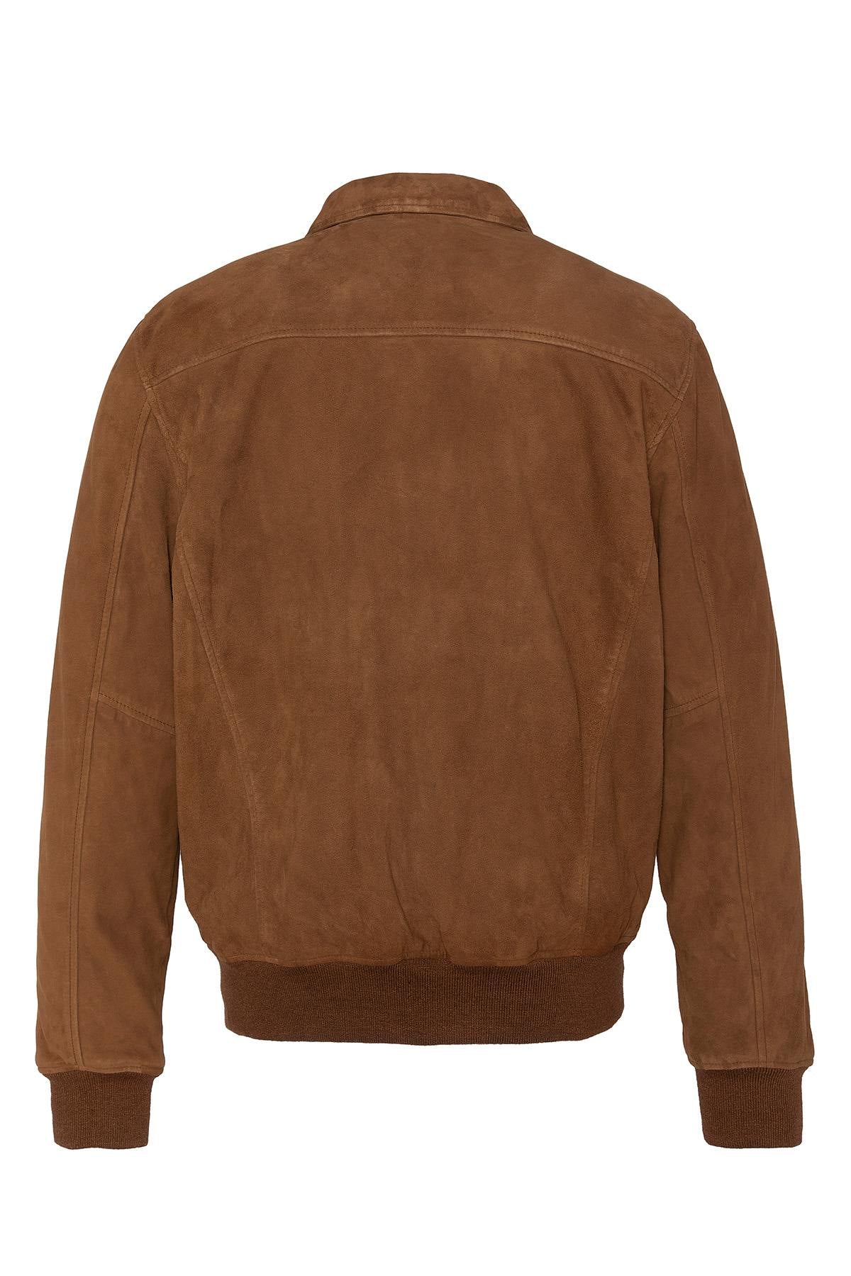 Rust-colored suede leather jacket - Image n°7