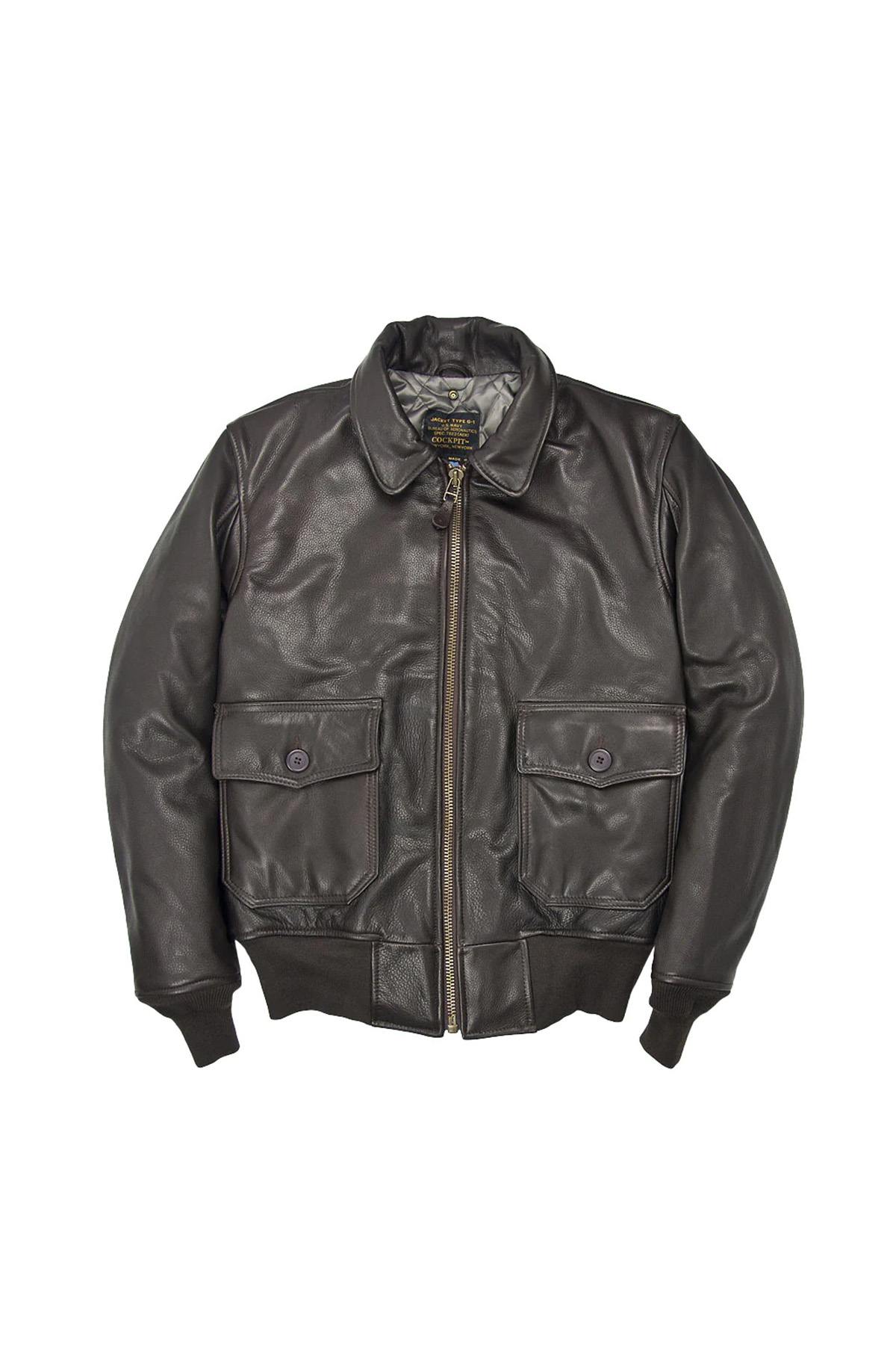 Deer-tanned calfskin G-1 jacket with shearling collar. - Image n°8