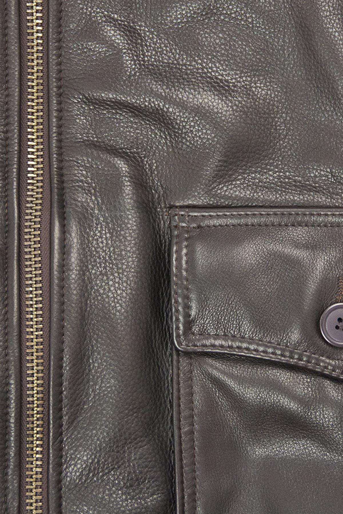 Deer-tanned calfskin G-1 jacket with shearling collar. - Image n°9