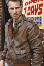 Cockpit USA's A-2: mahogany horsehide, pre-aged for vintage character. - Image n°1