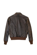 Type A-2 bomber jacket in worn-effect leather - Image n°5