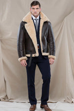 Z2109 Brown: thick shearling, RAF bomber warmth, patina that evolves. - Image n°6