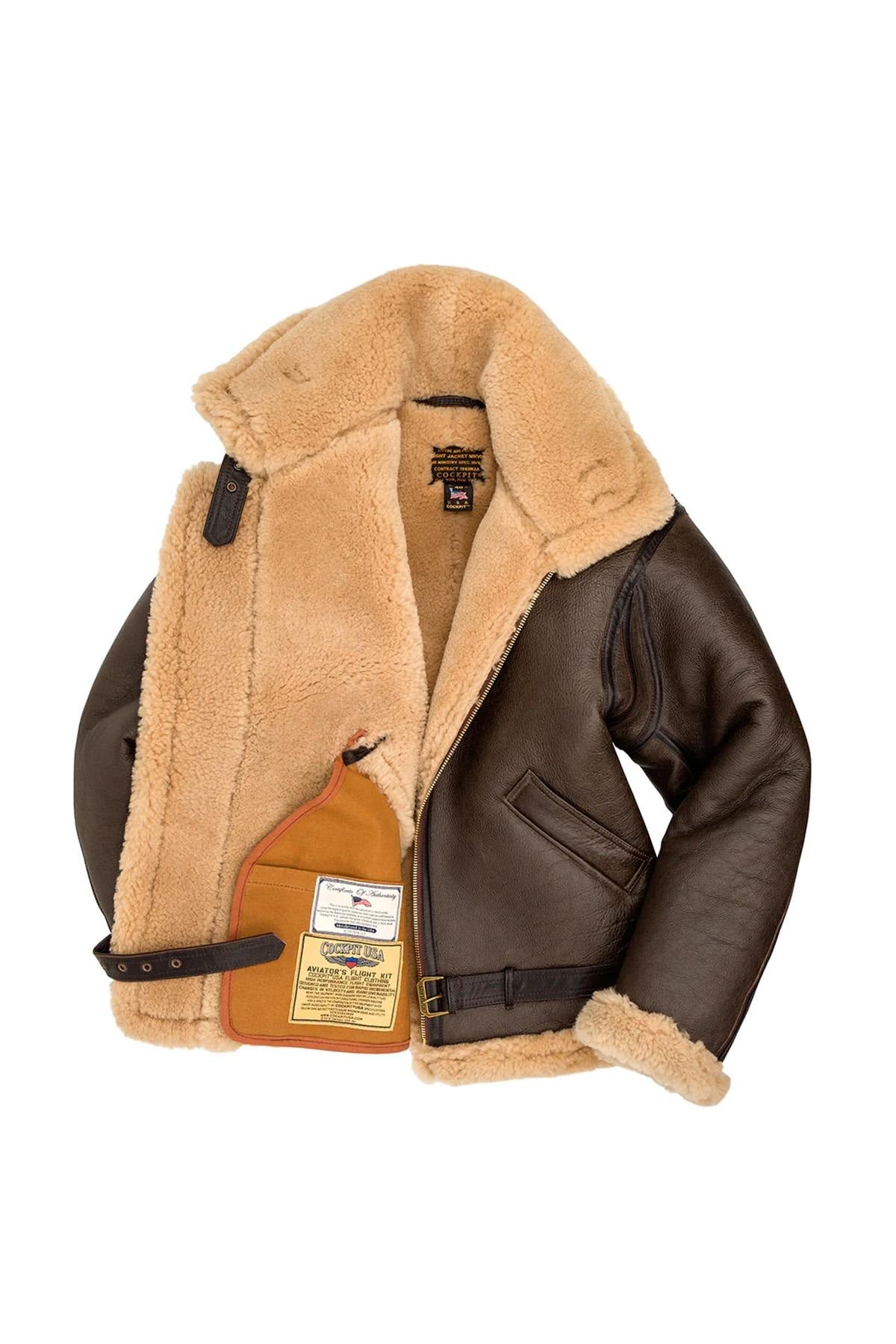 Z2109 Brown: thick shearling, RAF bomber warmth, patina that evolves. - Image n°3