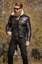 Buffalo leather trucker jacket with rapid patina for vintage charm. - Image n°6