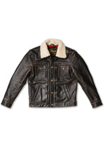 Buffalo leather trucker jacket with rapid patina for vintage charm. - Image n°11