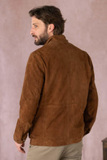 Tobacco goat suede jacket: military roots, soft, timeless regular cut. - Image n°6