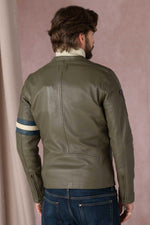 Slim khaki sheep leather jacket. Biker edge, McQueen's timeless touch. - Image n°7
