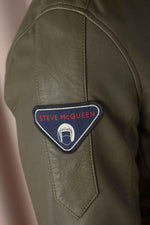 Slim khaki sheep leather jacket. Biker edge, McQueen's timeless touch. - Image n°8